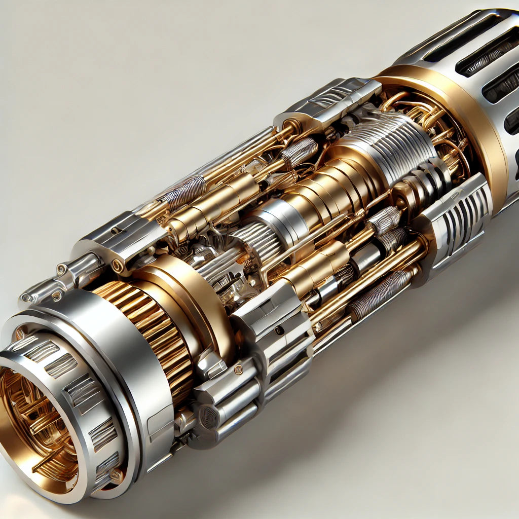DALL_E_2024-09-19_15.34.37_-_A_detailed_3D_model_of_a_futuristic_lightsaber_featuring_a_gold_and_silver_metallic_hilt_with_exposed_internal_circuitry._The_lightsaber_should_have.webp